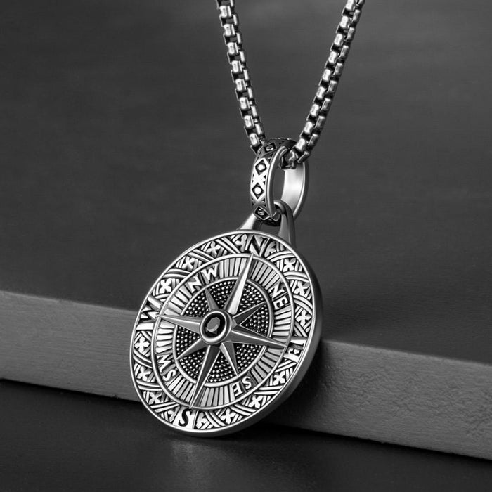 Wholesale Alloy compass pendant necklace for men