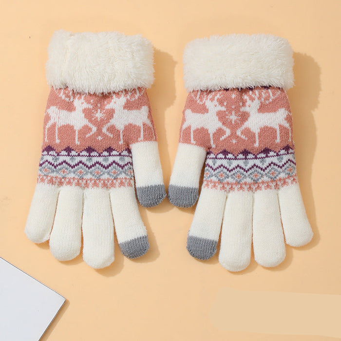 Wholesale Knitted Touch Screen fleece-lined Warm Gloves