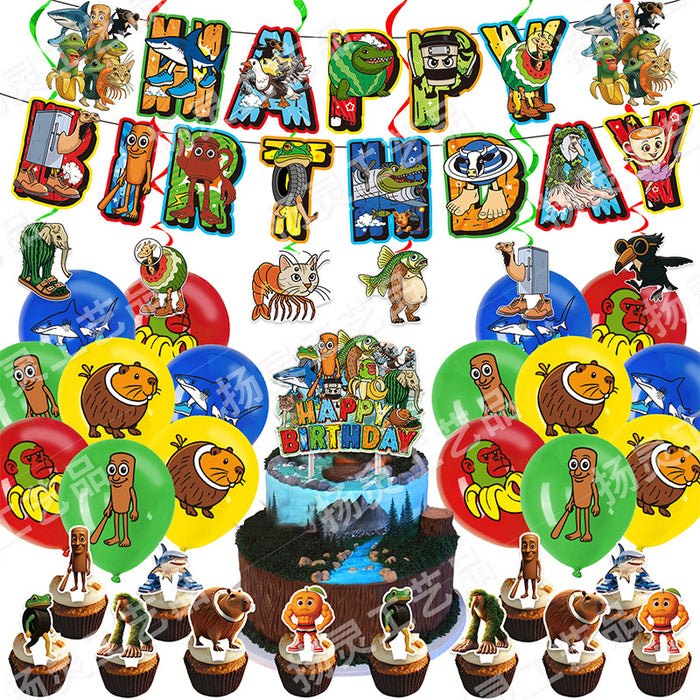 Wholesale American Classic of Mountains and Seas themed balloon decorations for a birthday party