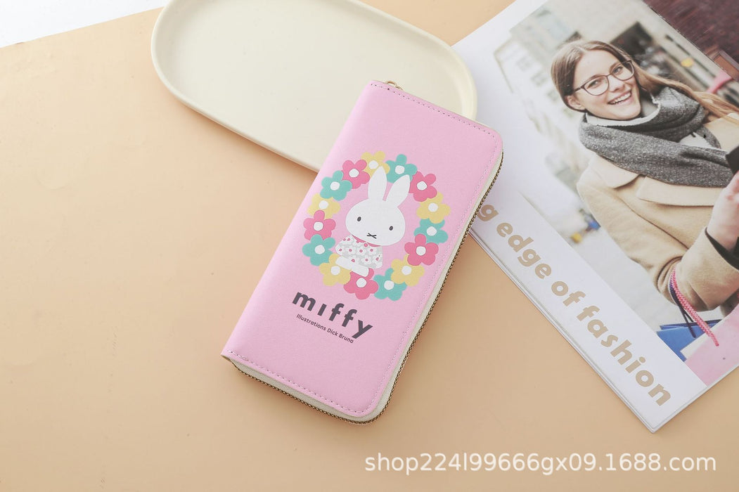 Wholesale PU Leather Cartoon Rabbit Coin Purse Card Holder Wallet Color Block Everyday Fashion Accessory