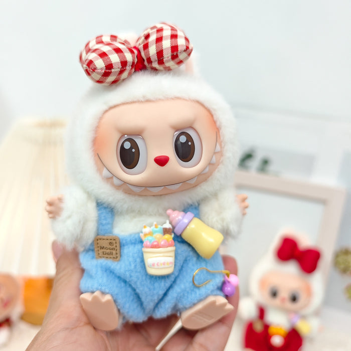 Wholesale Sitting 15cm Party Clothes Mini Doll Clothes Sweet Pink Strap Pants