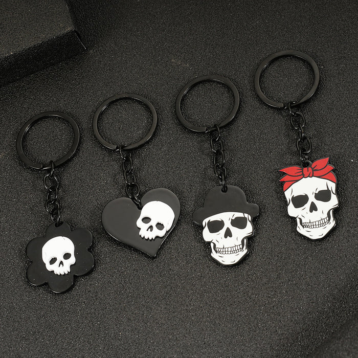 Wholesale Skull Earrings Halloween Exaggerated Bow Ghost Head Keychain