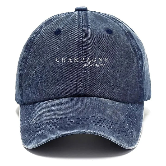 Wholesale Champagne Please Letter Print Distressed Baseball Cap Fashion Accessory Boutique Gift For Summer