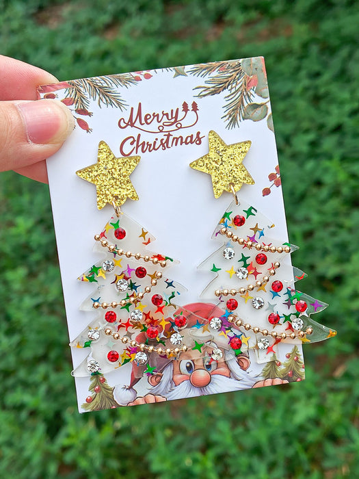 Wholesale fashion creative acrylic Christmas earrings