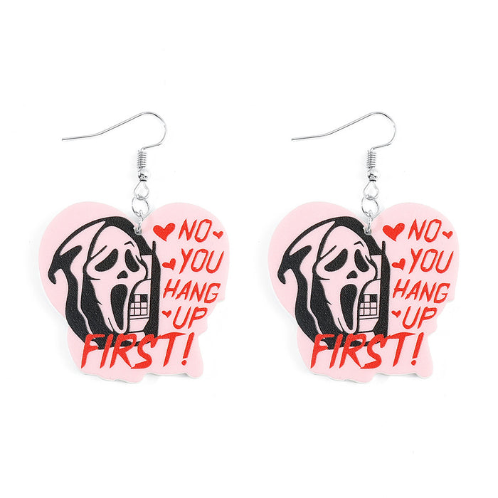 Wholesale Skull Acrylic Earrings JDC-NS-XK001