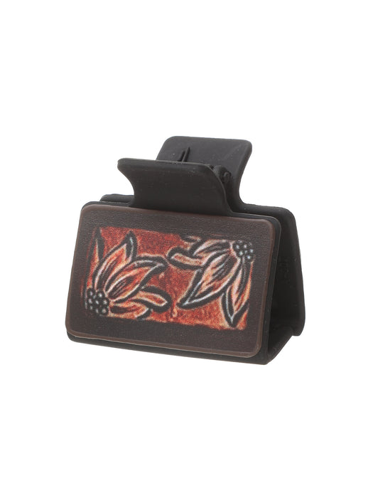 Wholesale Western Style Medium Leather Hairpin Sunflower Shark Clip Women' s Grab Clip