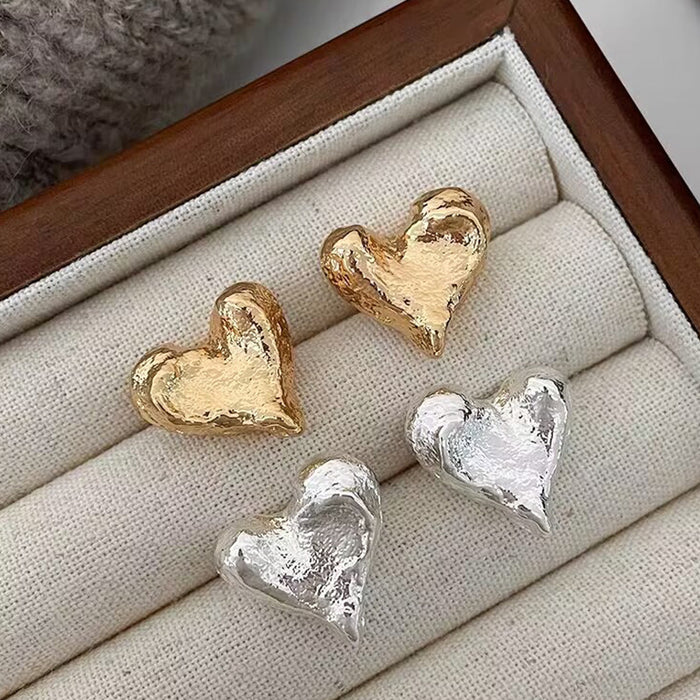 Wholesale s925 Silver Needle Same Style Metal Love Earrings Women's Ear Studs