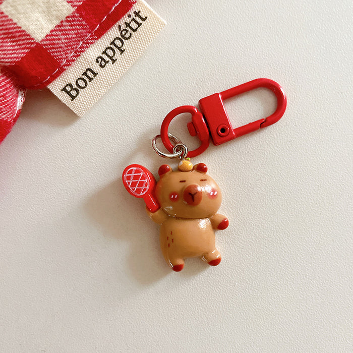 Wholesale Cute keychain pendant cartoon capybara backpack hanging accessory with accessories