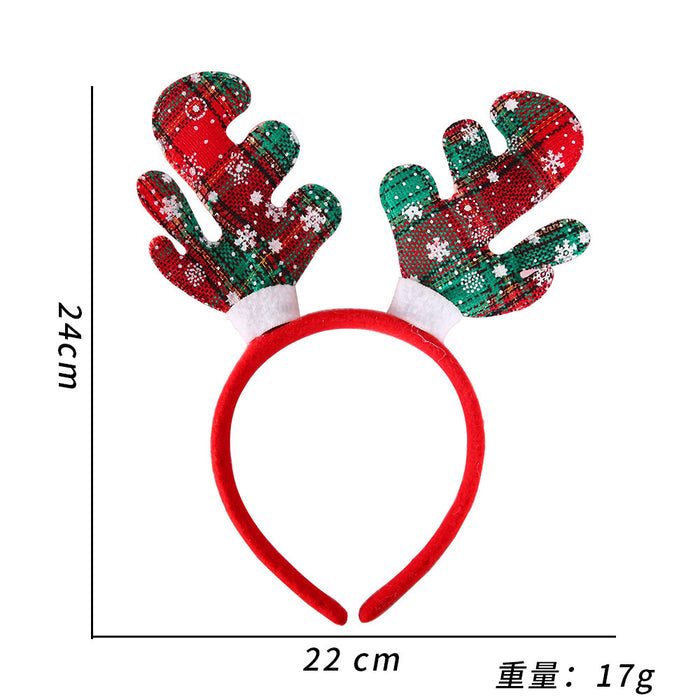 Wholesale Christmas headband elk horn five star headband Christmas decorations children plastic head buckle party decoration supplies