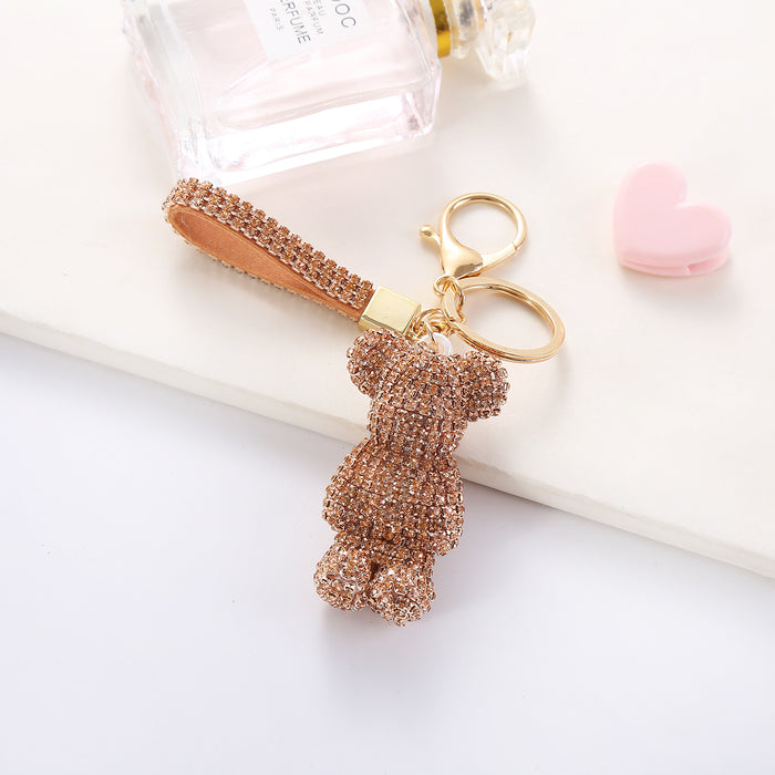 Wholesale Creative Cartoon Diamond Bear Doll Keychains JDC-KC-JFan011