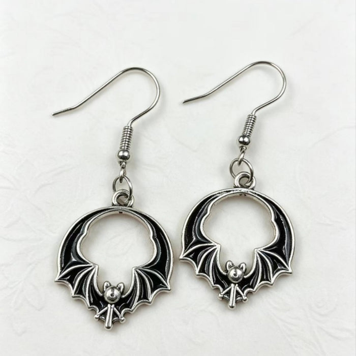 Wholesale Zinc Alloy Gothic Bat Pendant Earrings Retro Punk  Jewelry Fashion Accessory Gift
