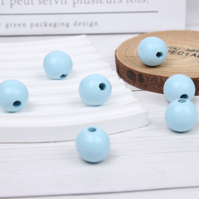 Wholesale 50PCS 16mm Printed Leopard Wood Beads Set JDC-BDS-TianYue019