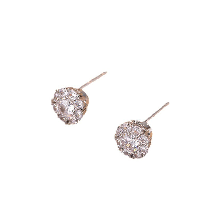 Wholesale Necklace, rotatable ring, earrings, titanium steel necklace, three piece set, niche zircon collarbone chain