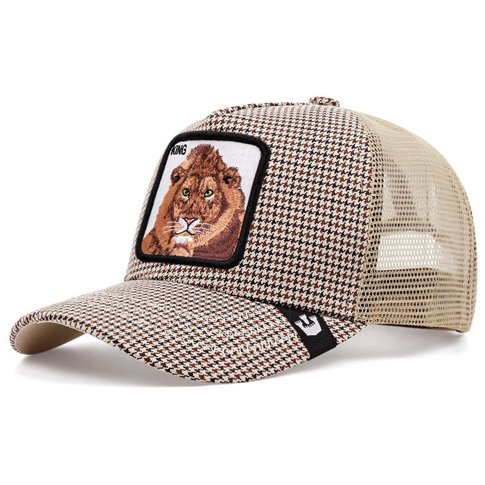 Wholesale Plaid Animal Cotton and Linen Baseball Cap JDC-FH-JingK010