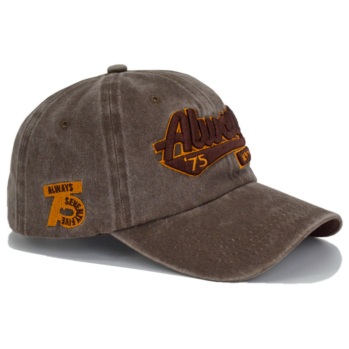 Wholesale Water-washed distressed letter embroidery sun-shading baseball cap
