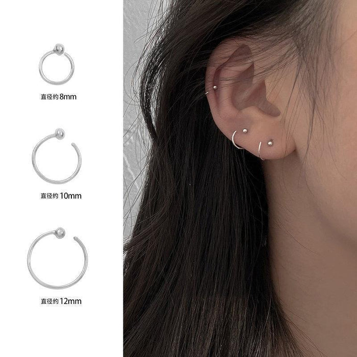 Wholesale Fashionable and minimalist plain circle earrings, female circle earrings, stud style, minimalist personality, cool style, ear buckle accessories