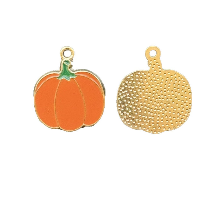 Wholesale  Pumpkin Head DIY Jewelry Accessories Yellow Zinc Alloy Charms For Necklace Bracelet Earrings Keychain Party Gift