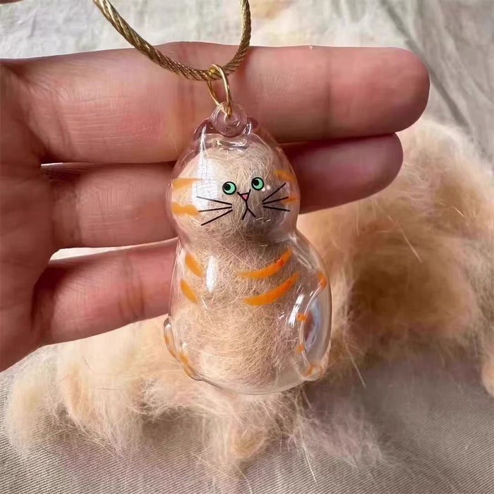 Wholesale High-Value Fur Ball Pendant Pet Hair Storage Cat Transparent Shell Keychain