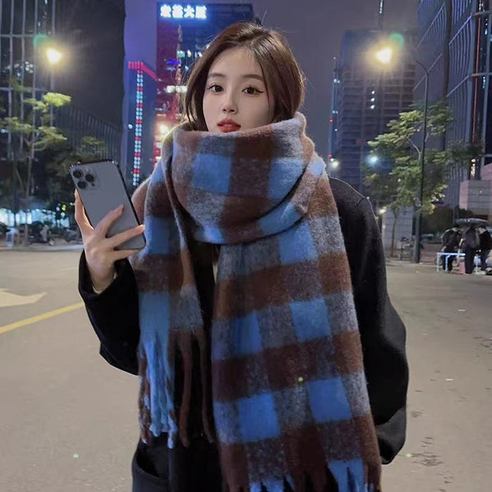 Wholesale New Mirad Imitation Cashmere Plaid Scarf for Women in Winter High-end and Versatile Shawl Thick and Warm Scarf JDC-SF-MC005