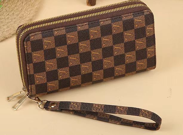 Wholesale Large Capacity Double Zipper PU Wallet JDC-WT-HNG004