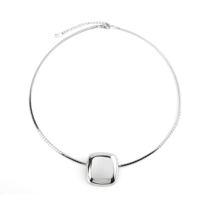 Wholesale Fashionable and minimalist design, stainless steel block necklace, personalized and high-end, color preserving titanium steel necklace wholesale