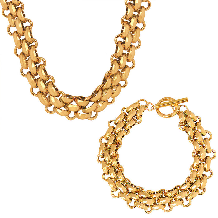 Wholesale OT buckle bracelet and necklace with thickened stainless steel chain