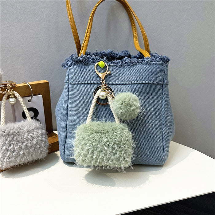 Wholesale Mini Bag Style Fur Ball Keychain JDC-KC-KaiY011