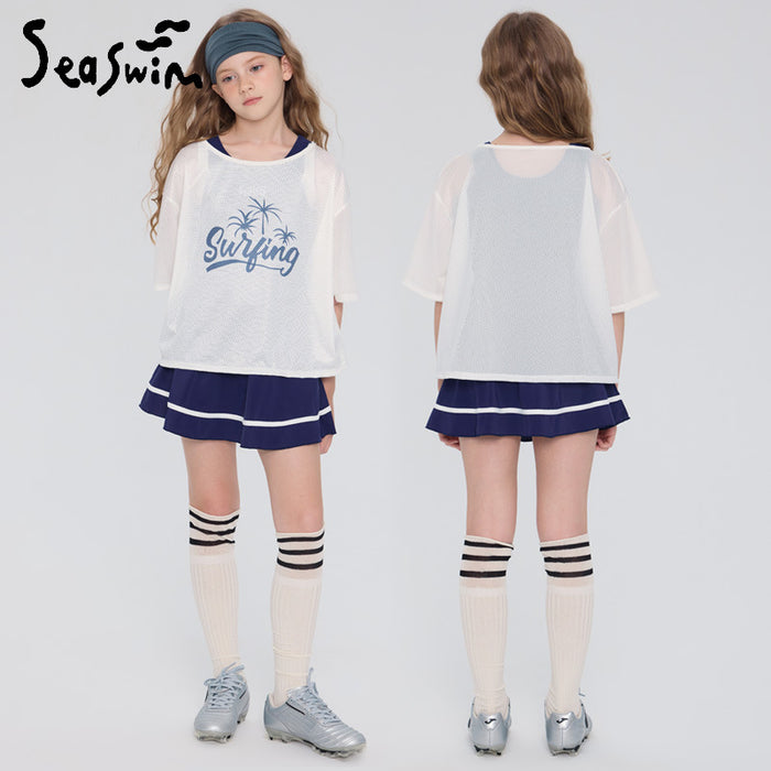 Wholesale New Split Three piece Swimsuit for Girls, Sunscreen and Conservative Children's Swimsuit