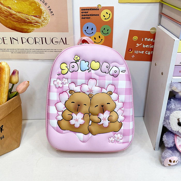 Wholesale New Groundhog Backpack Cute Kindergarten Backpack Boys and Girls Backpack Cute Cartoon Hard Shell