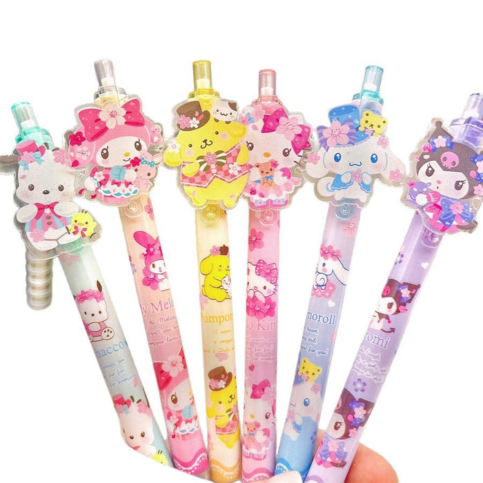 Wholesale 48pcs Press pen cartoon acrylic patch cute girl black stationery