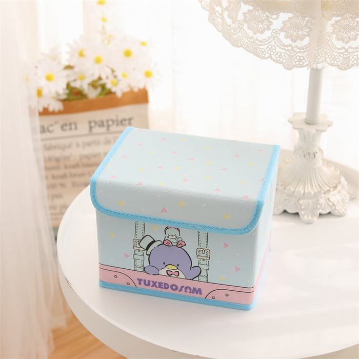 Wholesale Leather Cartoon Desktop Storage Box Foldable Flip Dustproof Cosmetic Case (S) JDC-CS-YC001