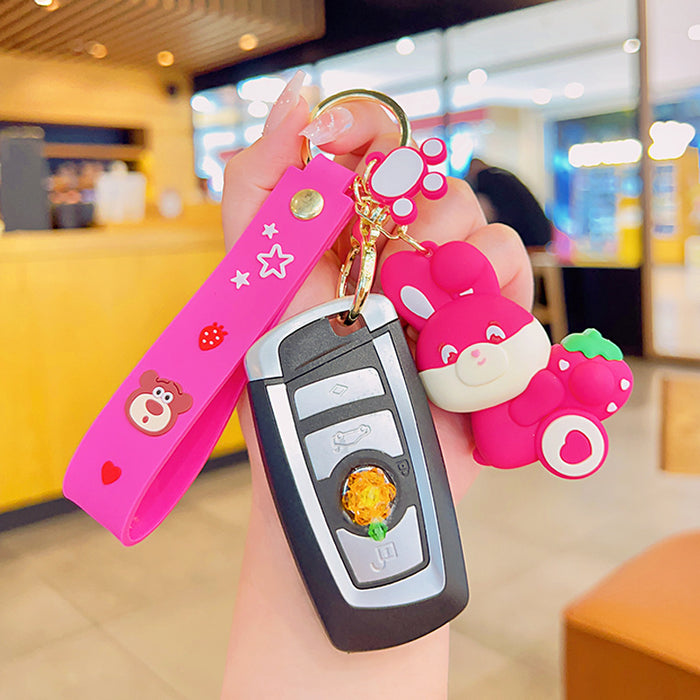 Wholesale Cartoon Strawberry Bear Keychain JDC-KC-YDao092