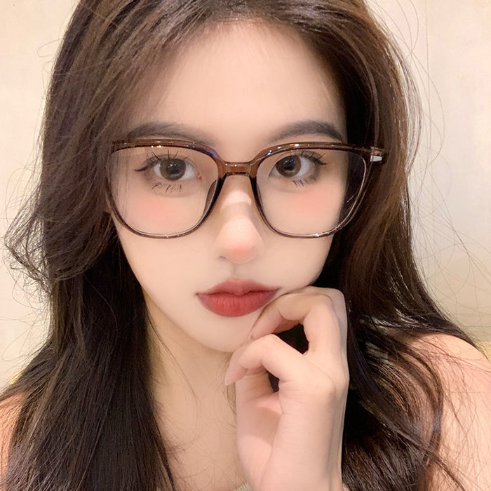 Wholesale Large frame anti blue light eyeglass frame, fashionable and high-end sensory artifact TR flat mirror frame