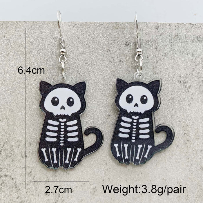 Wholesale  Earrings Cartoon Cat Horror Pumpkin Ghost Acrylic Earrings  Gift