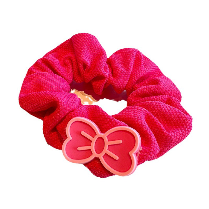 Wholesale Large plush textured scrunchie with bow