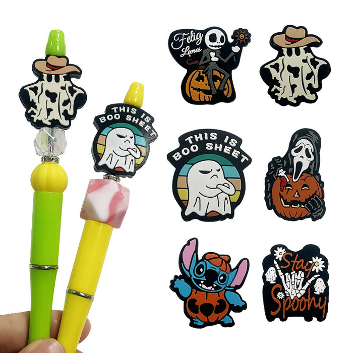 Wholesale Halloween Silicone Focal Beads JDC-BDS-HongX001