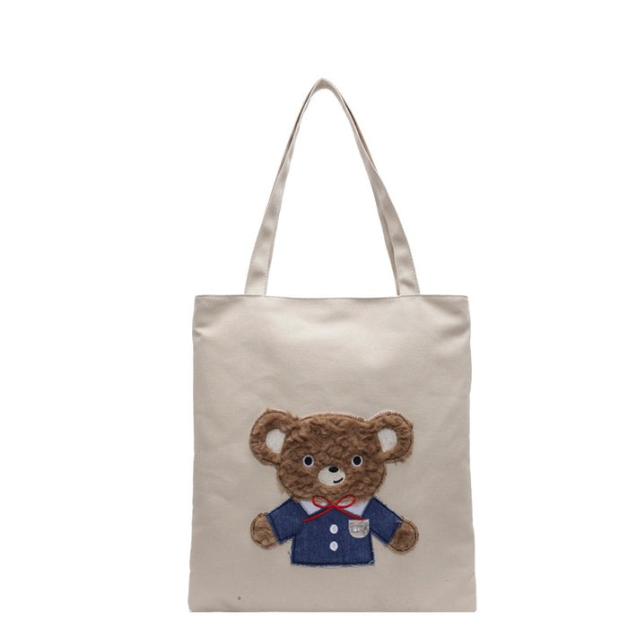 Wholesale Versatile Cartoon Art Single Shoulder Cloth Bag Tote Bag Commuter New Handheld Crossbody