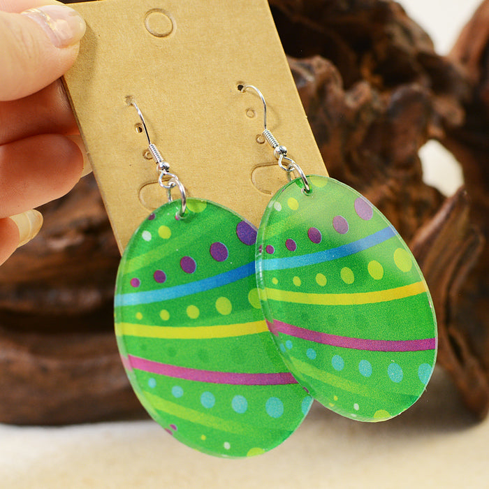 Wholesale Easter Egg Graffiti Painted Acrylic Earrings JDC-ES-ChenC011