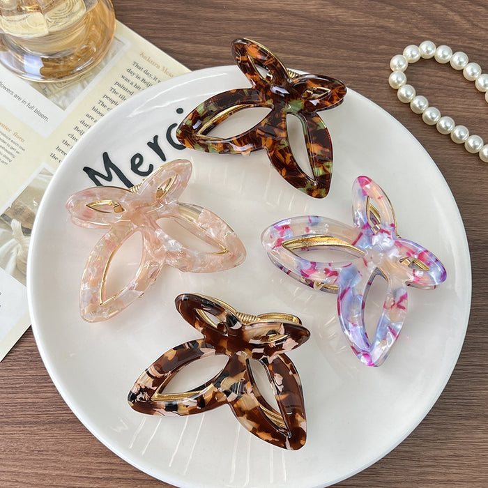Wholesale Trendy Hollow Butterfly Acetate Hair Claw Clip Tortoise Shell Chic Everyday Hair Accessory