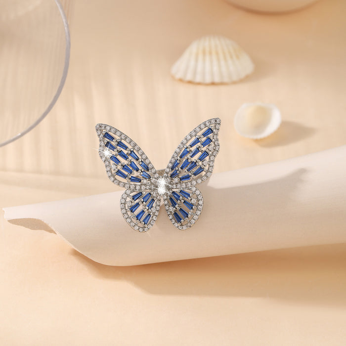 Wholesale Copper Zirconia Butterfly Ring JDC-RS-Bein001