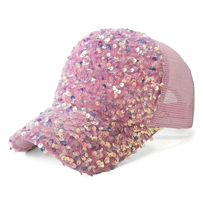 Wholesale Polyester Breathable Small Sequin Baseball Net Cap JDC-FH-XuanWei002