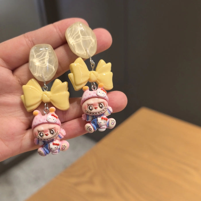 Wholesale Original new cartoon silver needle earrings cute