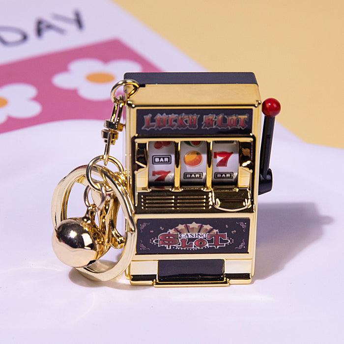 Wholesale Creative Tiger Fruit Machine Pendant Lucky Drawing Keychain Fun Toy Keychain Office Cultural