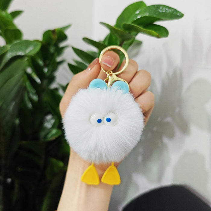 Wholesale cute plush big-eyed duck pendant Keychains