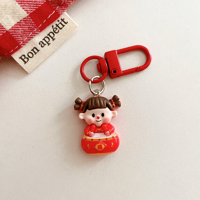 Wholesale Keychain pendant cute cartoon student backpack hanging accessory with accessories