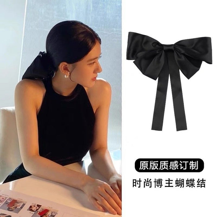 Wholesale Bow hair clip, new black spring clip, hair accessory