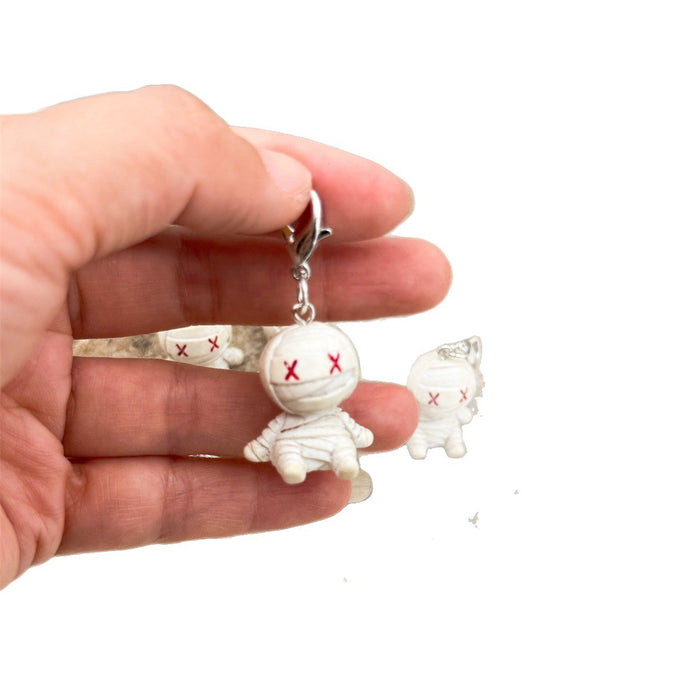 Wholesale  Mummy Design Resin Pendant 3D Cartoon Charm For Bag Keychain Gift
