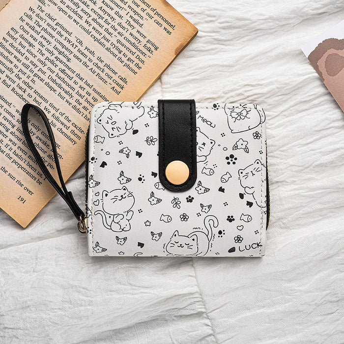 Wholesale Cartoon Folding Zipper Coin Purse Card Holder Wallet All-In-One