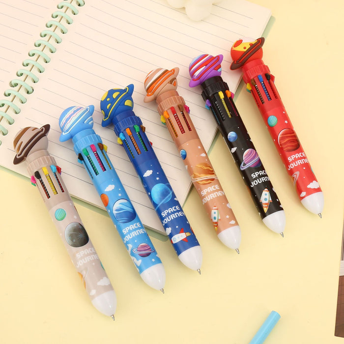 Wholesale Universe Planet Ten-Color Ballpoint Pen Cute Creative Push-Button