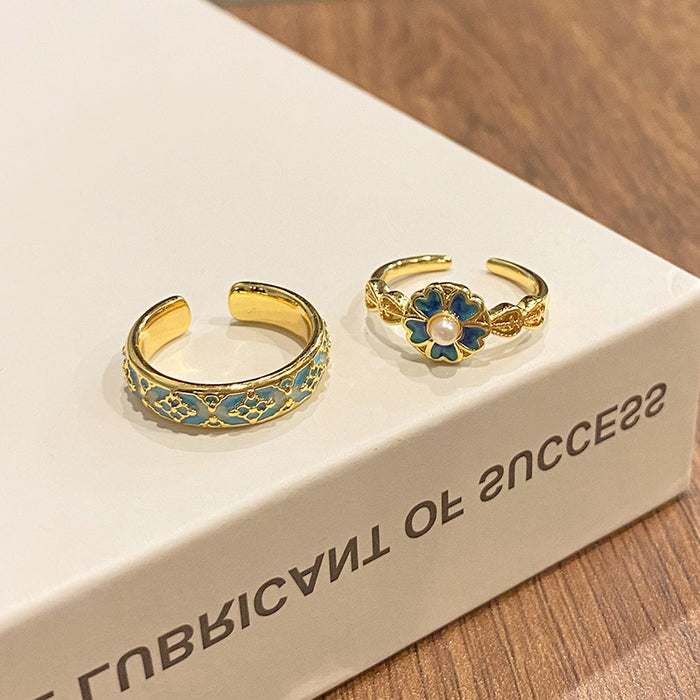 Wholesale Retro gradient open ring, unique personality, index finger ring, niche layered ring